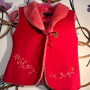 Pink Embroidered Kids Vest